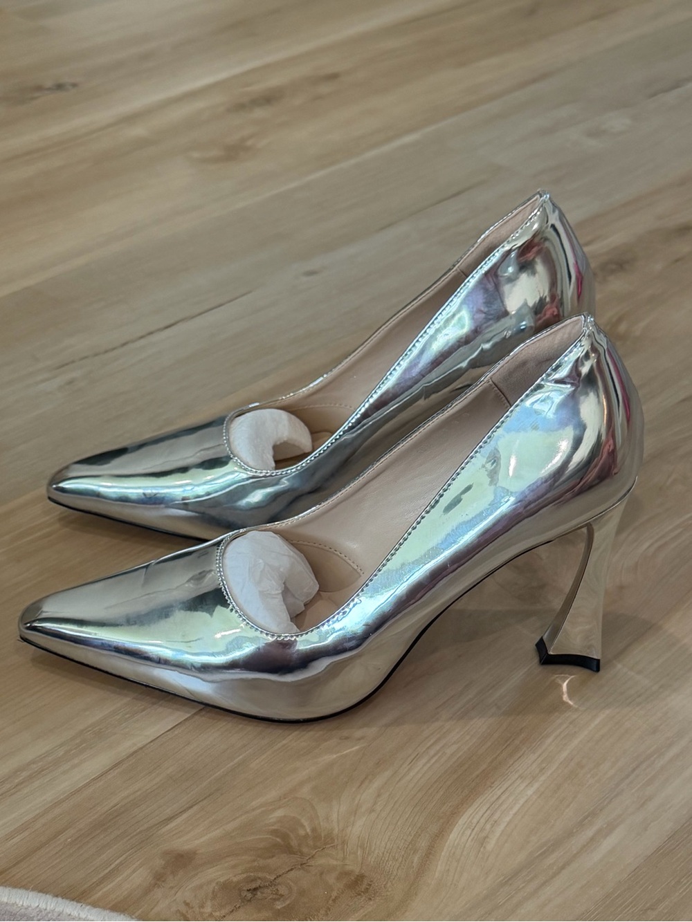 Silver Pointed Toe High Heels Women’s Pumps